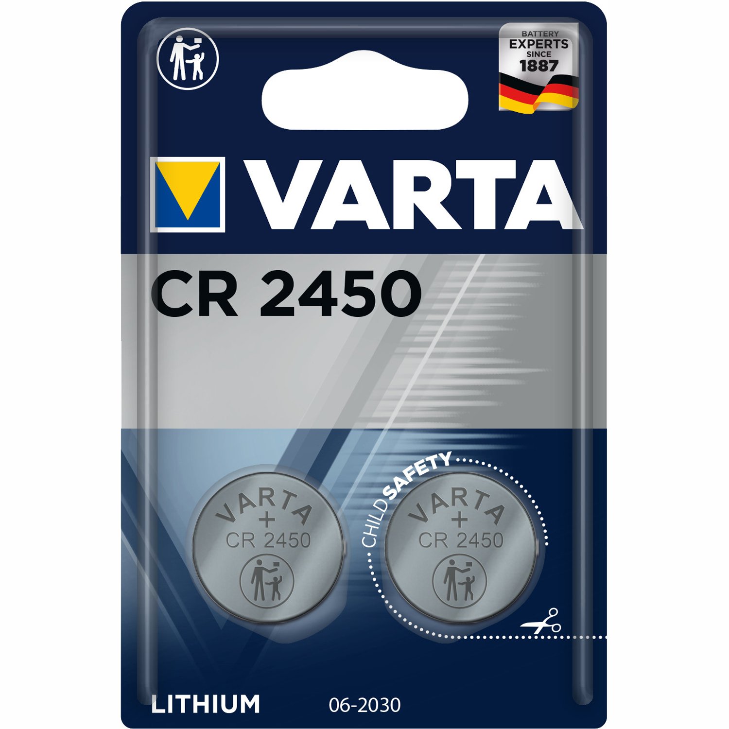 Varta CR2450 3V Lithium Knappcellsbatteri 2-pack