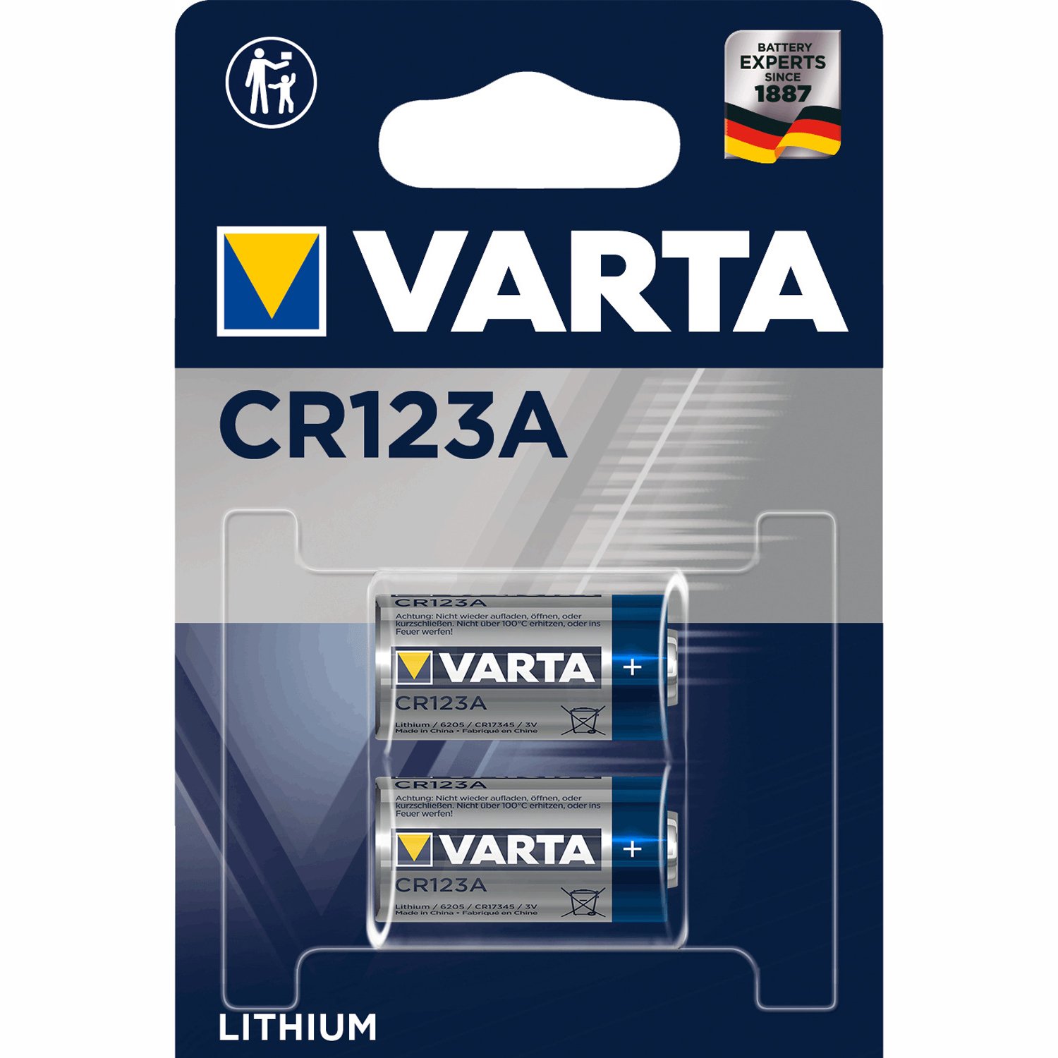 Varta CR123A 3V Lithiumbatteri 2-pack