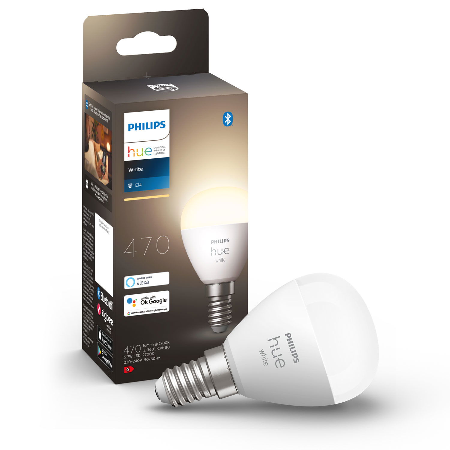 Läs mer om Philips Hue White E14 P45 Klot 1-pack