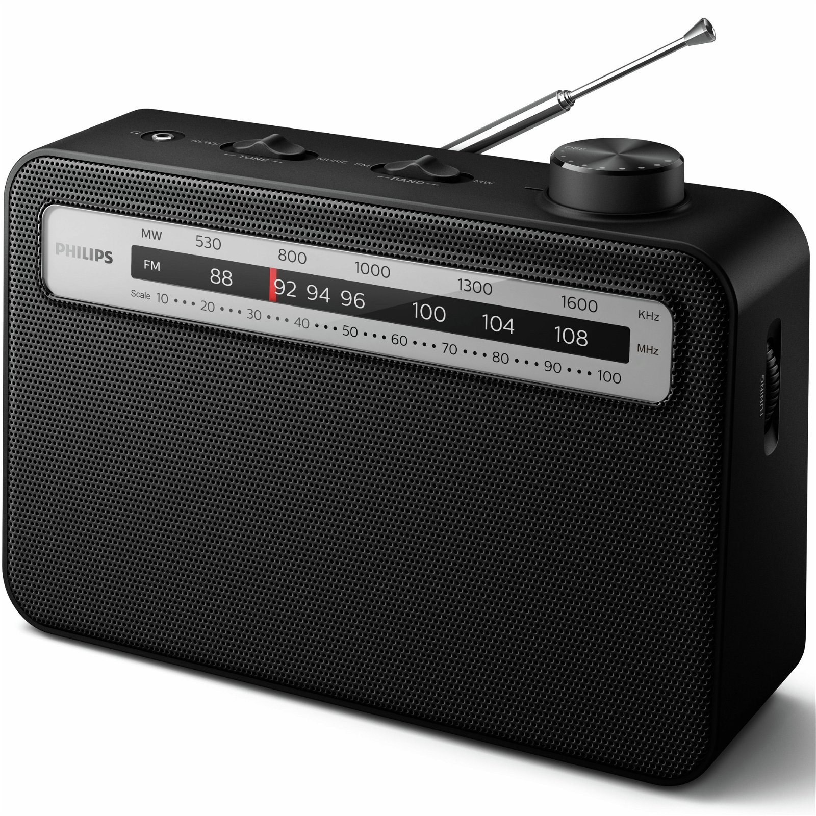 Philips Bärbar Radio Klassisk analog FM-radio Svart
