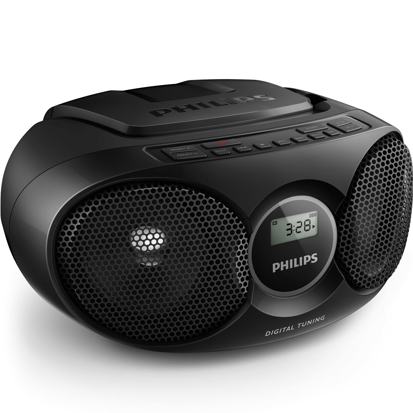Läs mer om Philips Boombox CD/FM-radio Svart