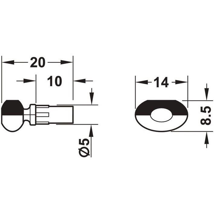 Läs mer om Linfalk Glashyllbärare med svart plastcap för 5mm hål Pris/100st I-GHB28202