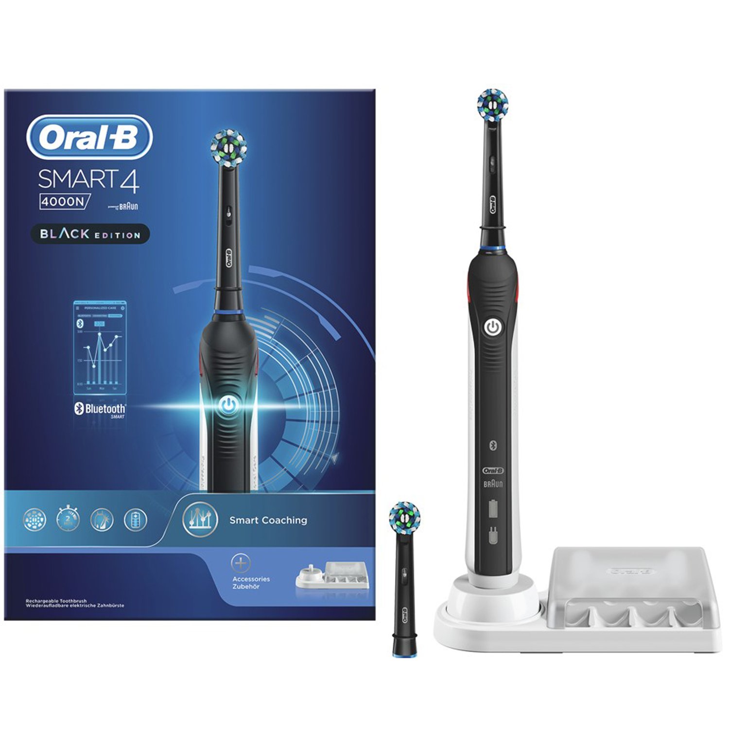 Läs mer om Oral B Eltandborste Smart 4 - 4000N Black Edition