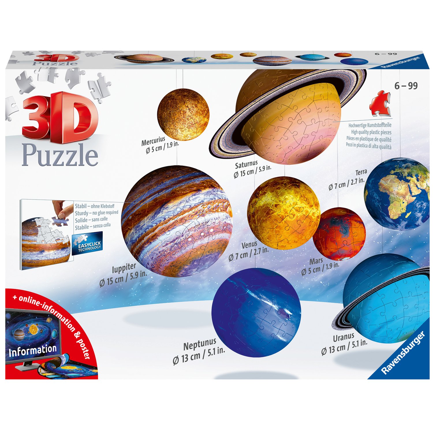 Läs mer om Ravensburger 3D Puzzle Solar System 27/54/72/108p