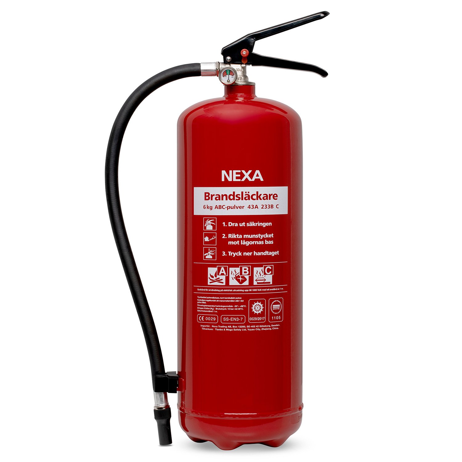 Läs mer om Nexa Brandsläckare Röd 6kg 43A