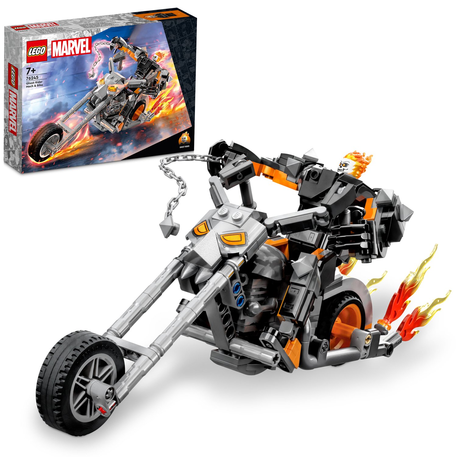 Läs mer om LEGO Ghost Rider robot och cykel 76245