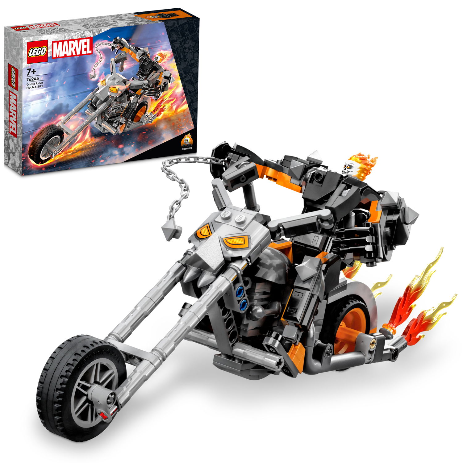 Läs mer om LEGO Ghost Rider robot och cykel 76245