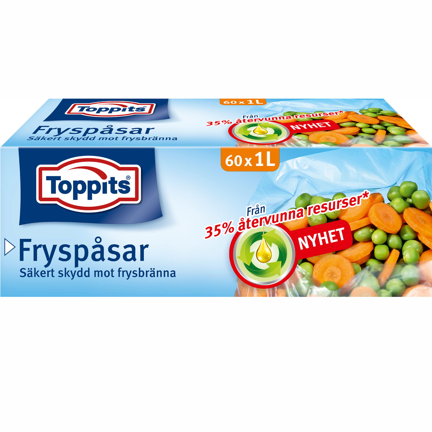 Läs mer om Toppits Fryspåsar 1L 60st (Obs 9st DFP)