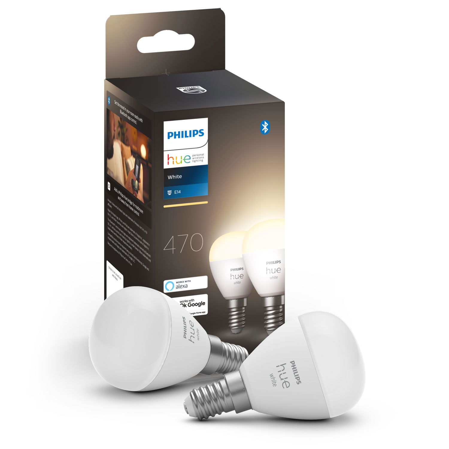 Läs mer om Philips Hue White E14 P45 Klot 2-pack