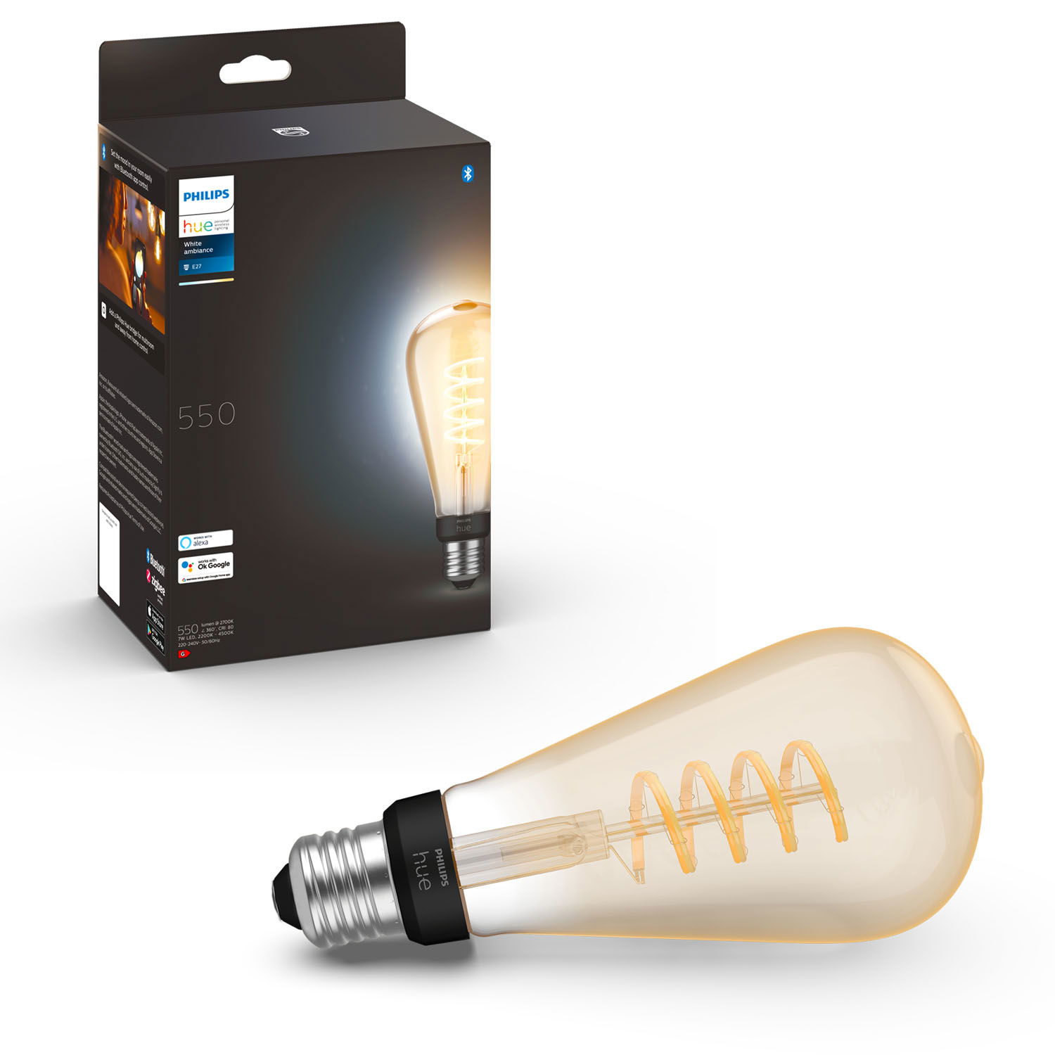 Läs mer om Philips Hue White Ambiance Filament E27 ST72 Edison