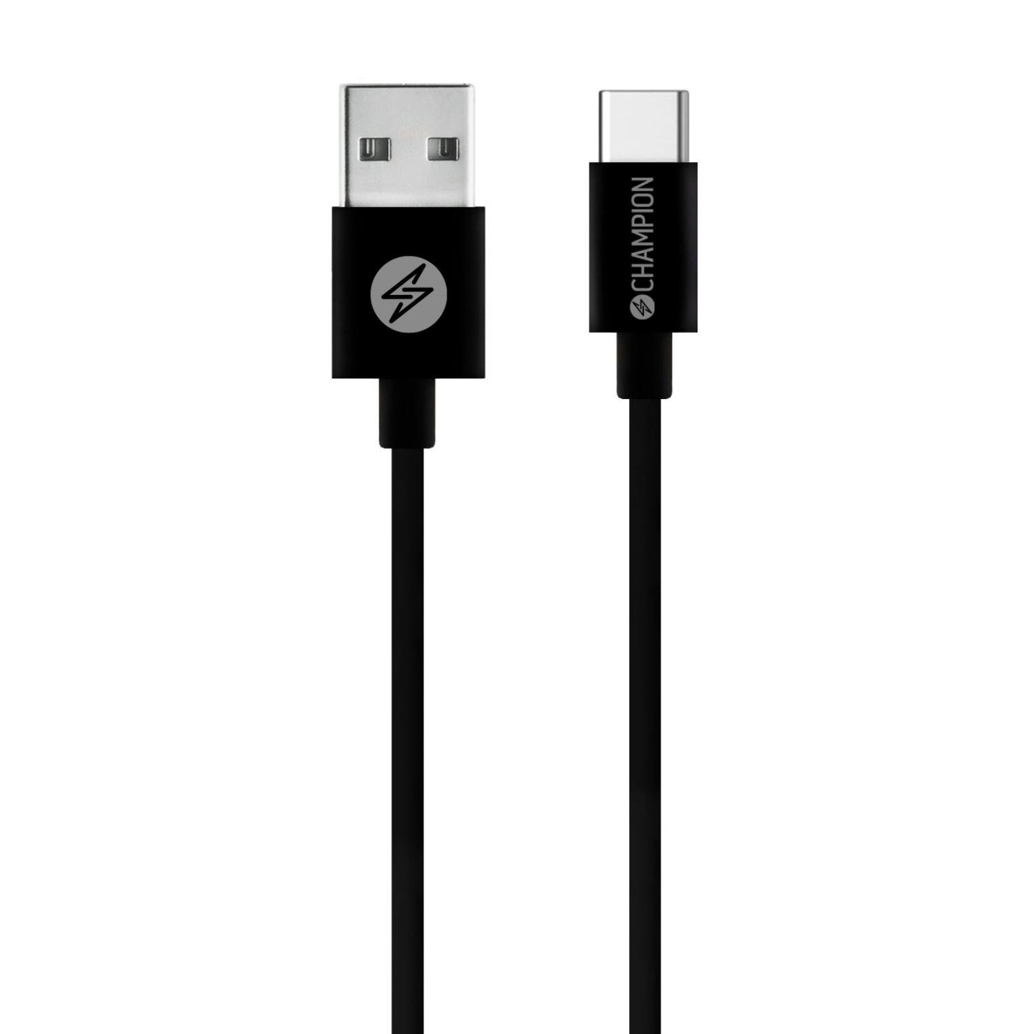 Läs mer om Champion USB-A till USB-C Kabel 1m Svart