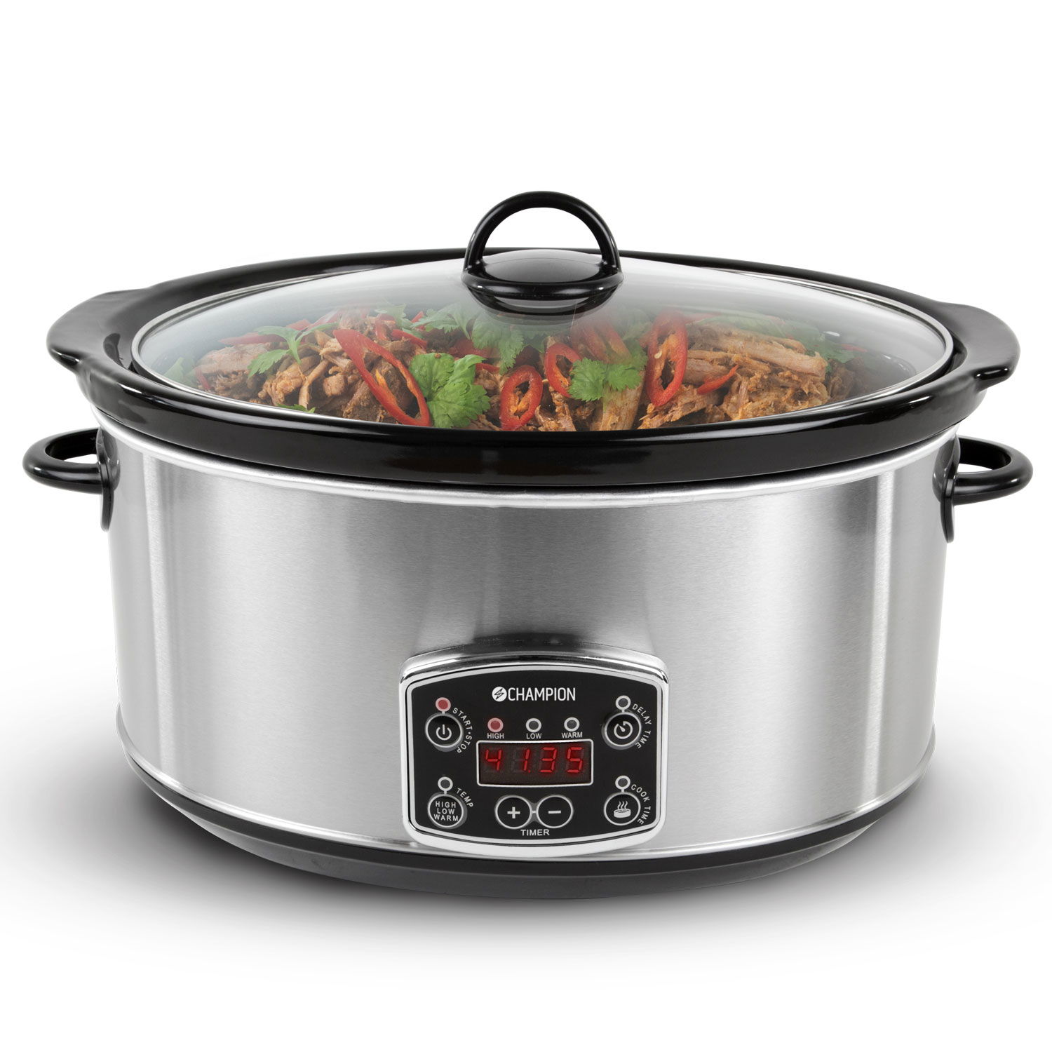 Läs mer om Champion Slowcooker 4,5L 280W SC110 Rostfri