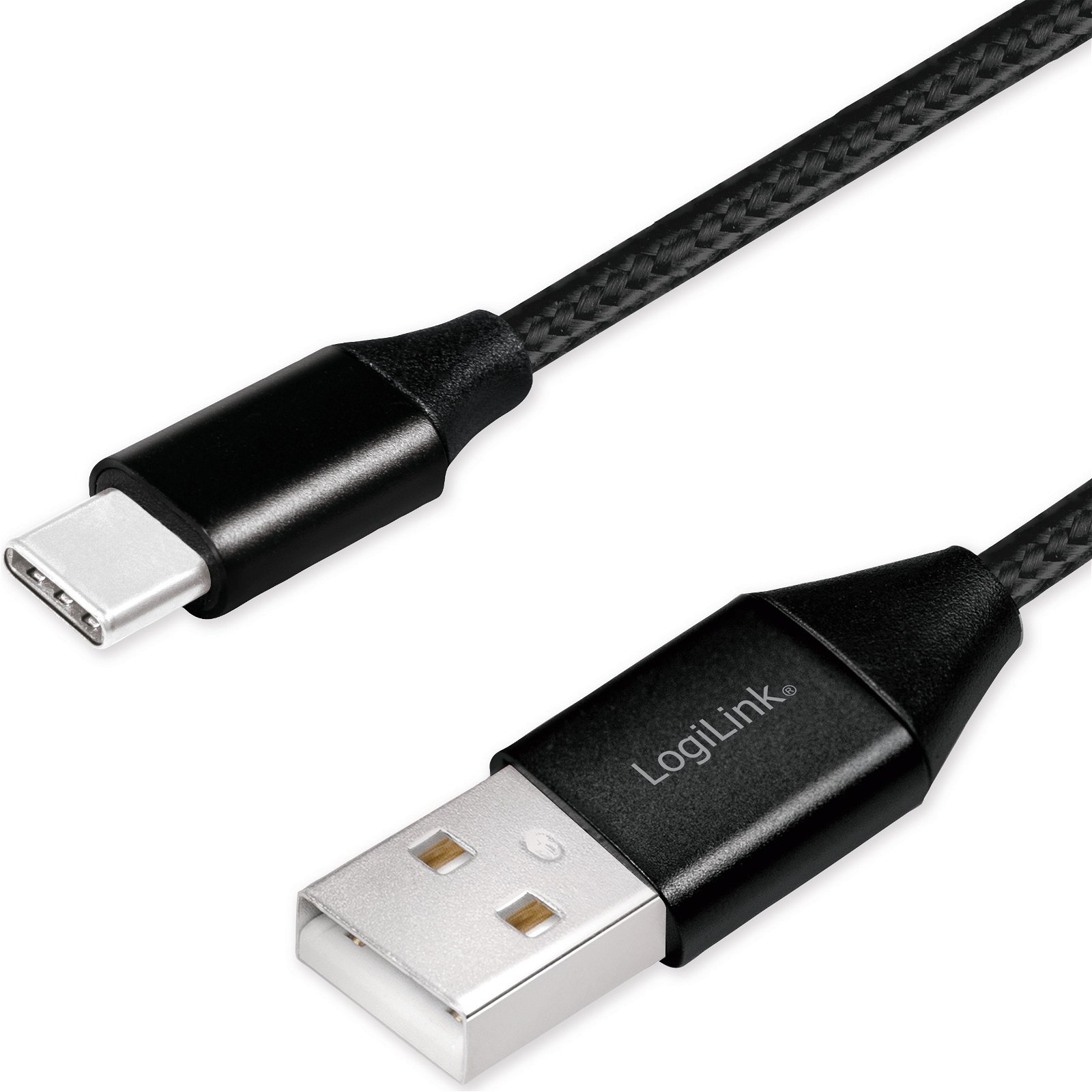 Läs mer om LogiLink USB-USB-C Ladd/synk-kabel 15W 0,3m Textil