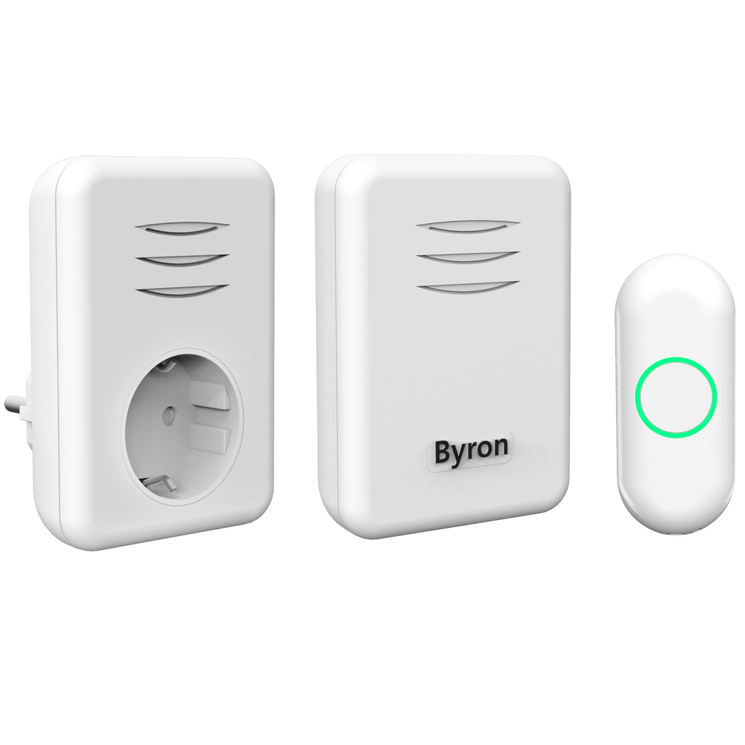 Byron Trådlös dörrklocka Plug-in och portabel