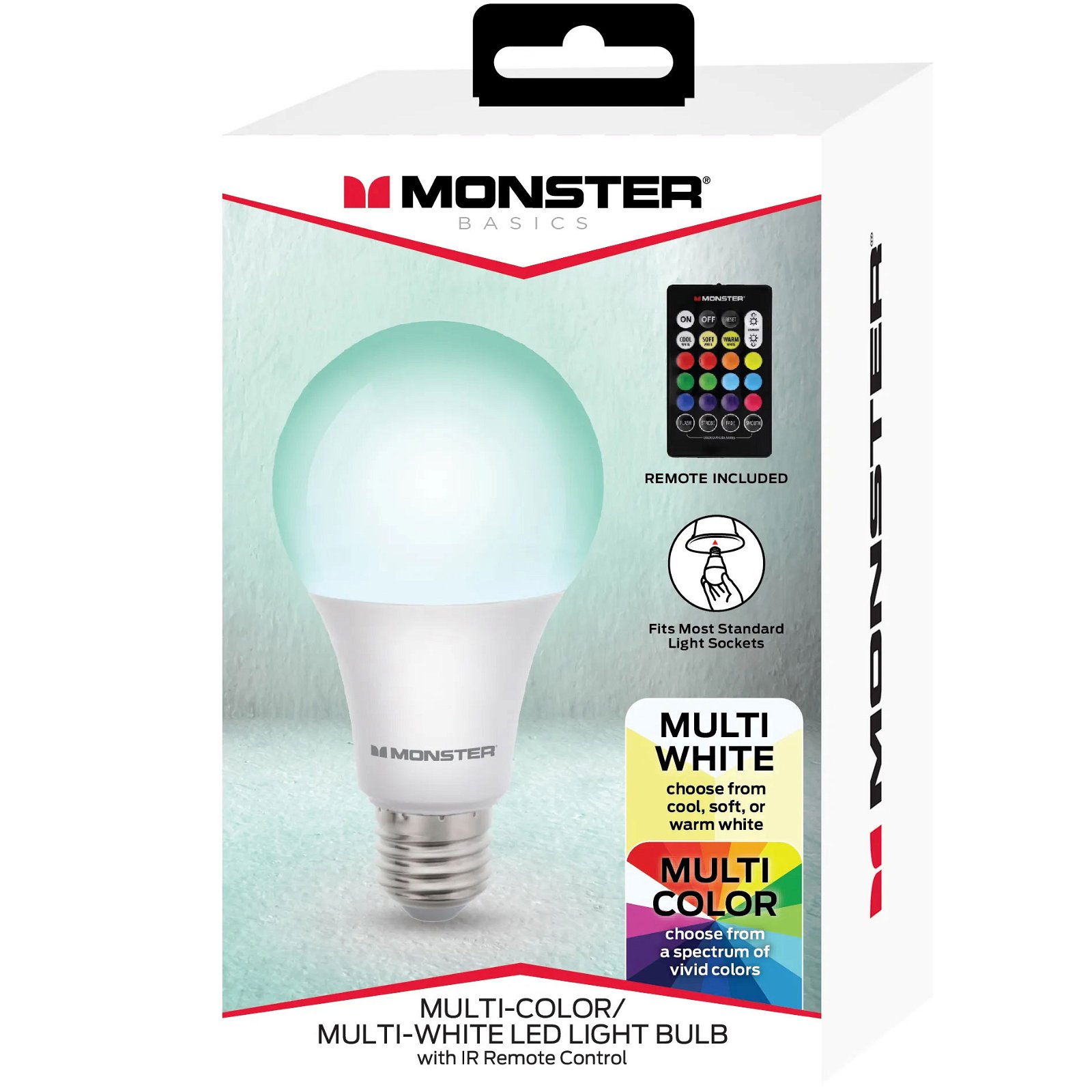 Monster LED-lampa E27 RGB med fjärr