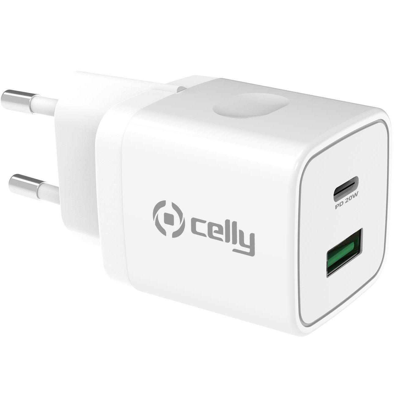 Celly USB-laddare USB-C PD + USB-A 20W