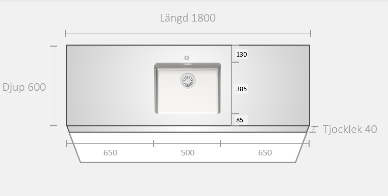 Läs mer om Stala Måttanpassad Diskbänk K1800TOA0650NM