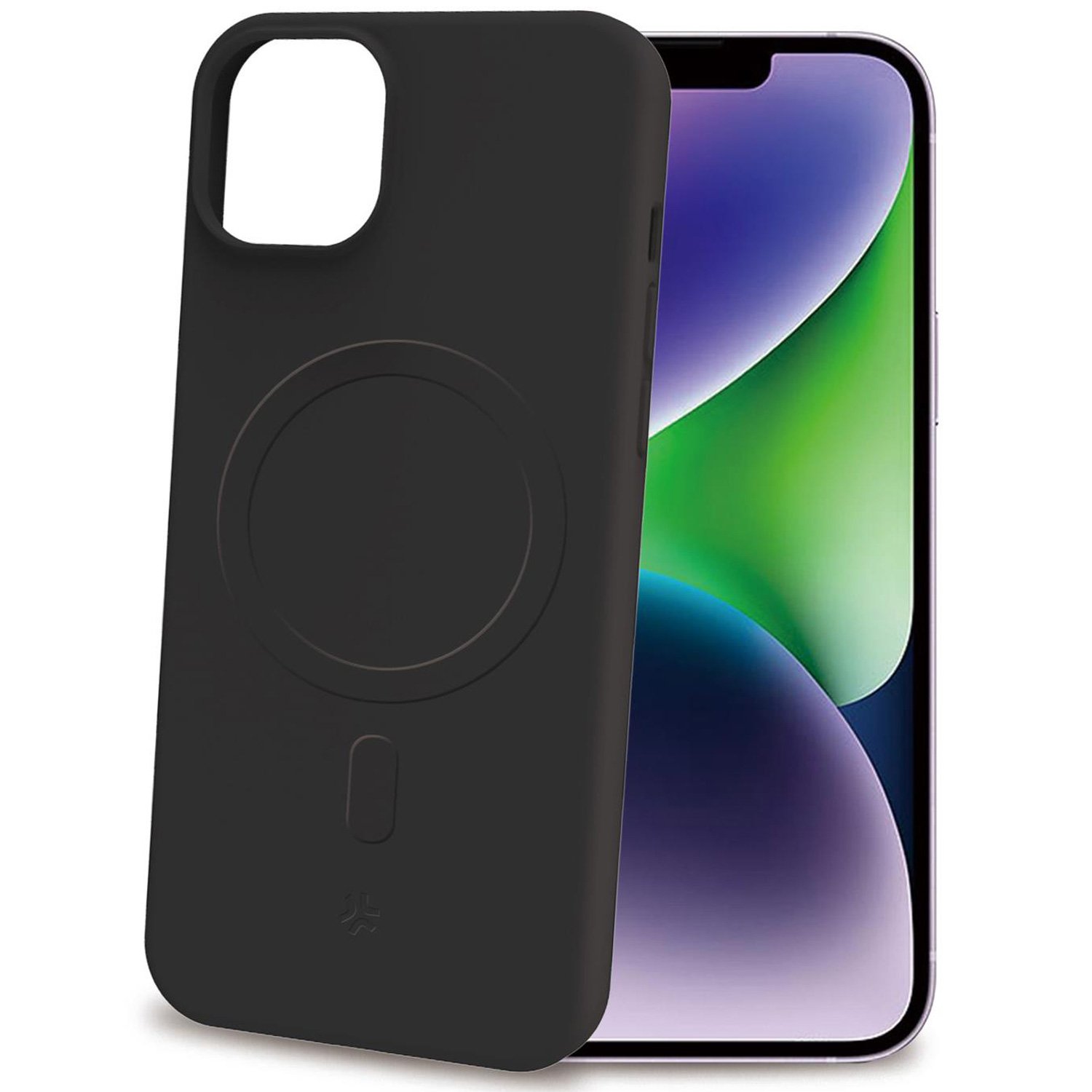 Celly Cromomag Soft rubber case MagSafe iPhone 15 Plus Svart