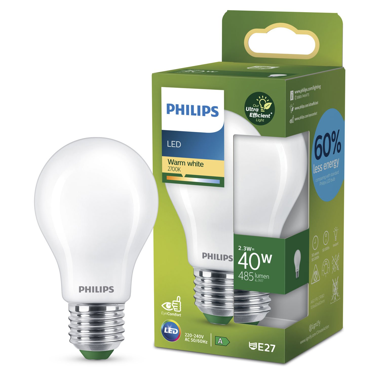 Läs mer om Philips LED E27 Normal 2,3W
