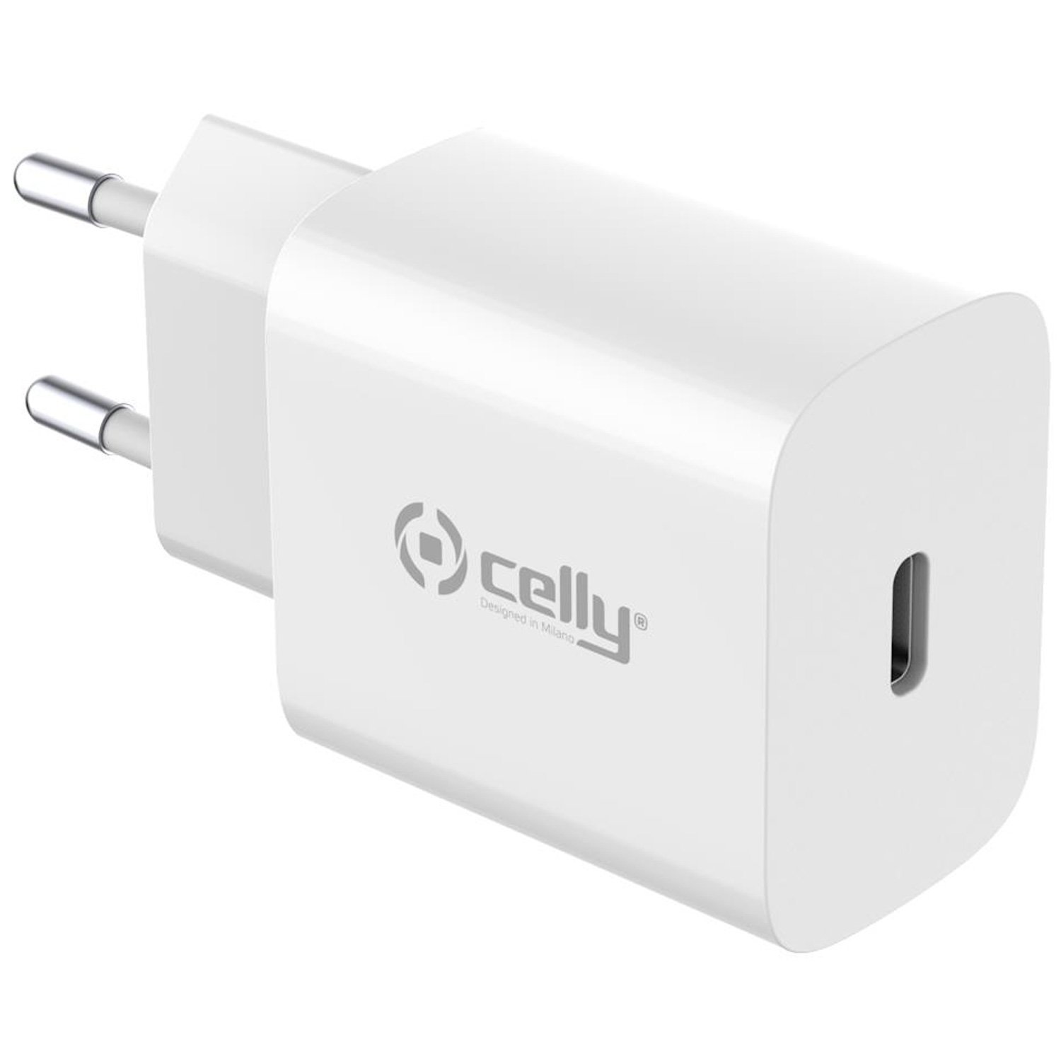 Läs mer om Celly Planet USB-laddare USB-C 25W av 100% återvunnen plast Vit
