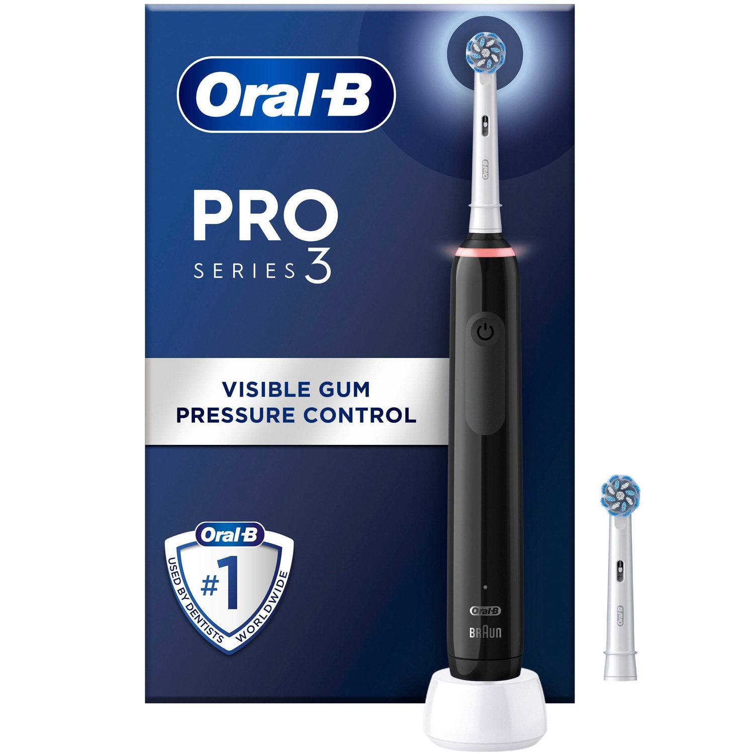 Läs mer om Oral B Eltandborste Pro3 Black + Extra Refill