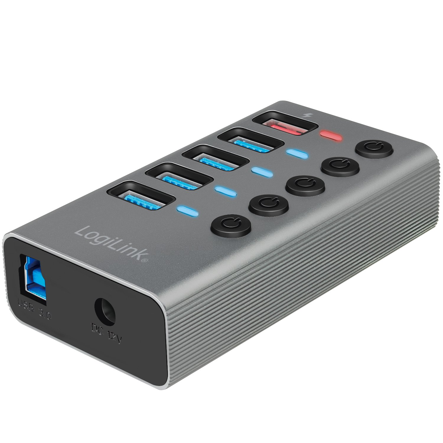 Läs mer om LogiLink USB-hub 4+1-port med separata På/Av-knappar USB 3.2 Gen 1