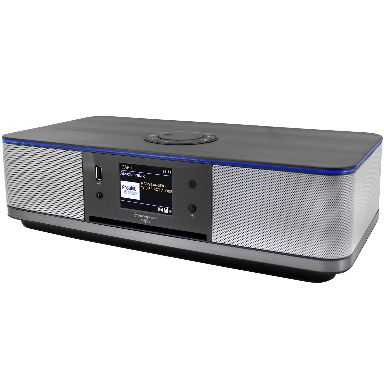 Soundmaster ICD2023SW Stereo musik-anläggning med WLAN-internet/DAB+/FM-radio, CD/MP3, USB, Bluetooth®, LED-bely