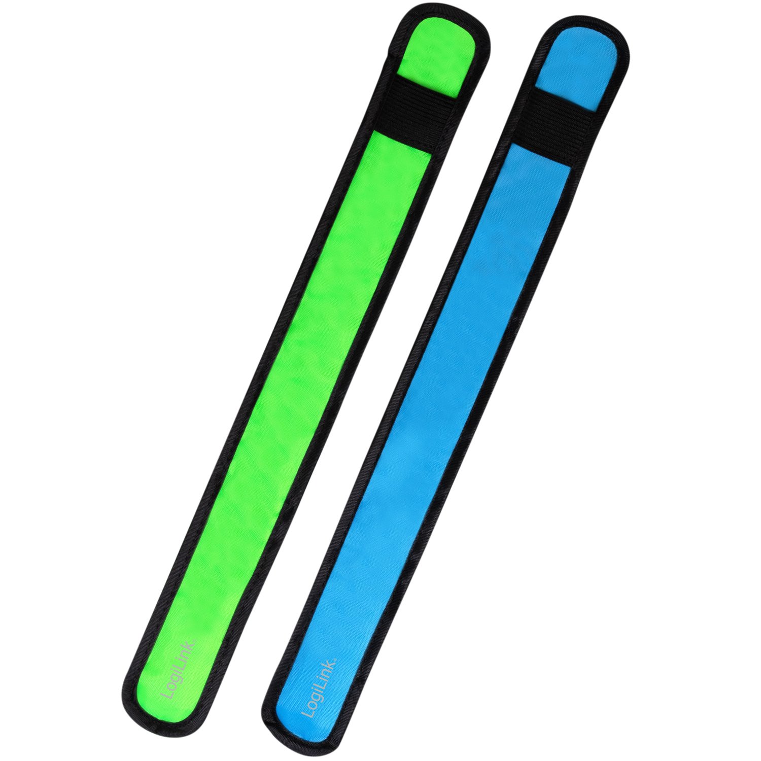 Läs mer om LogiLink LED-reflexband Slap-wrap 2-pack Blå + Grön