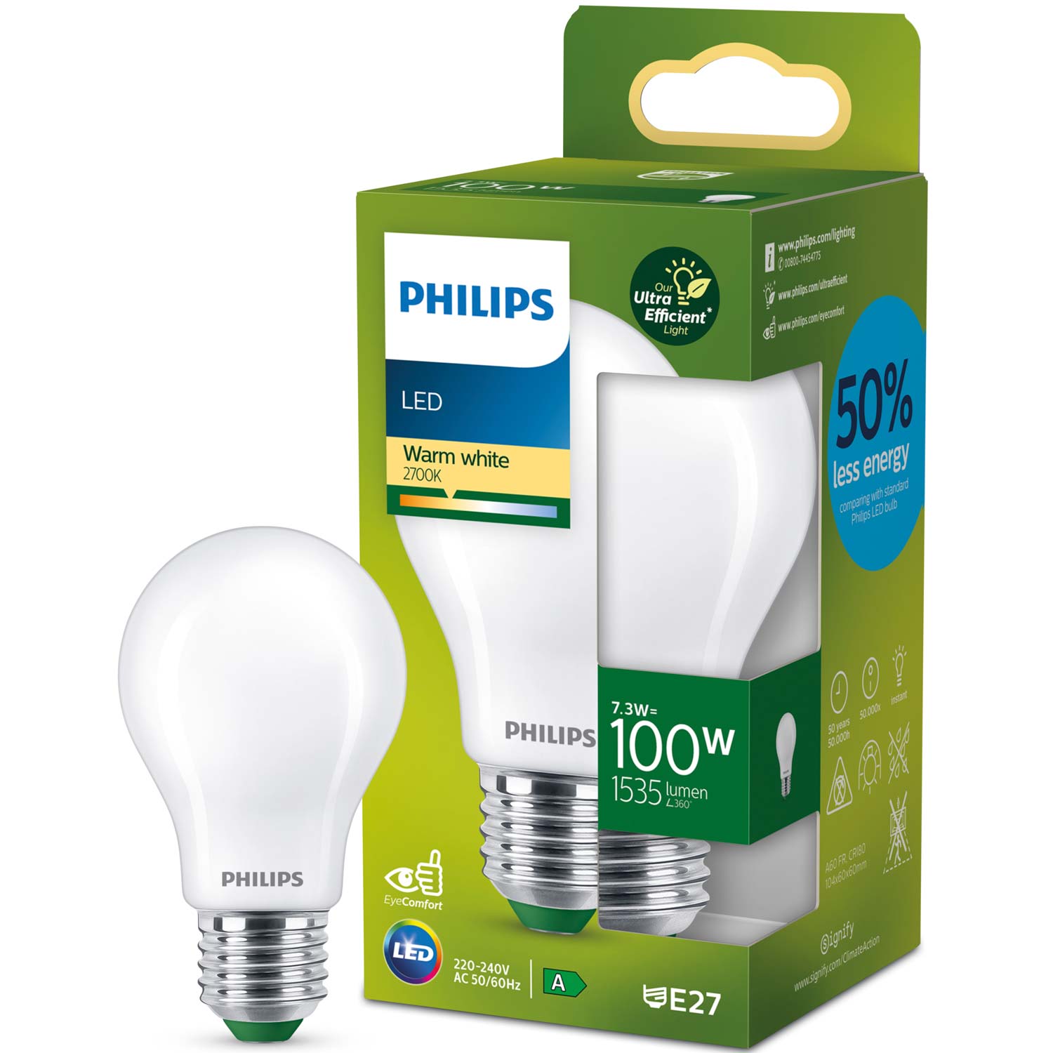 Läs mer om Philips LED E27 Normal 7,3W