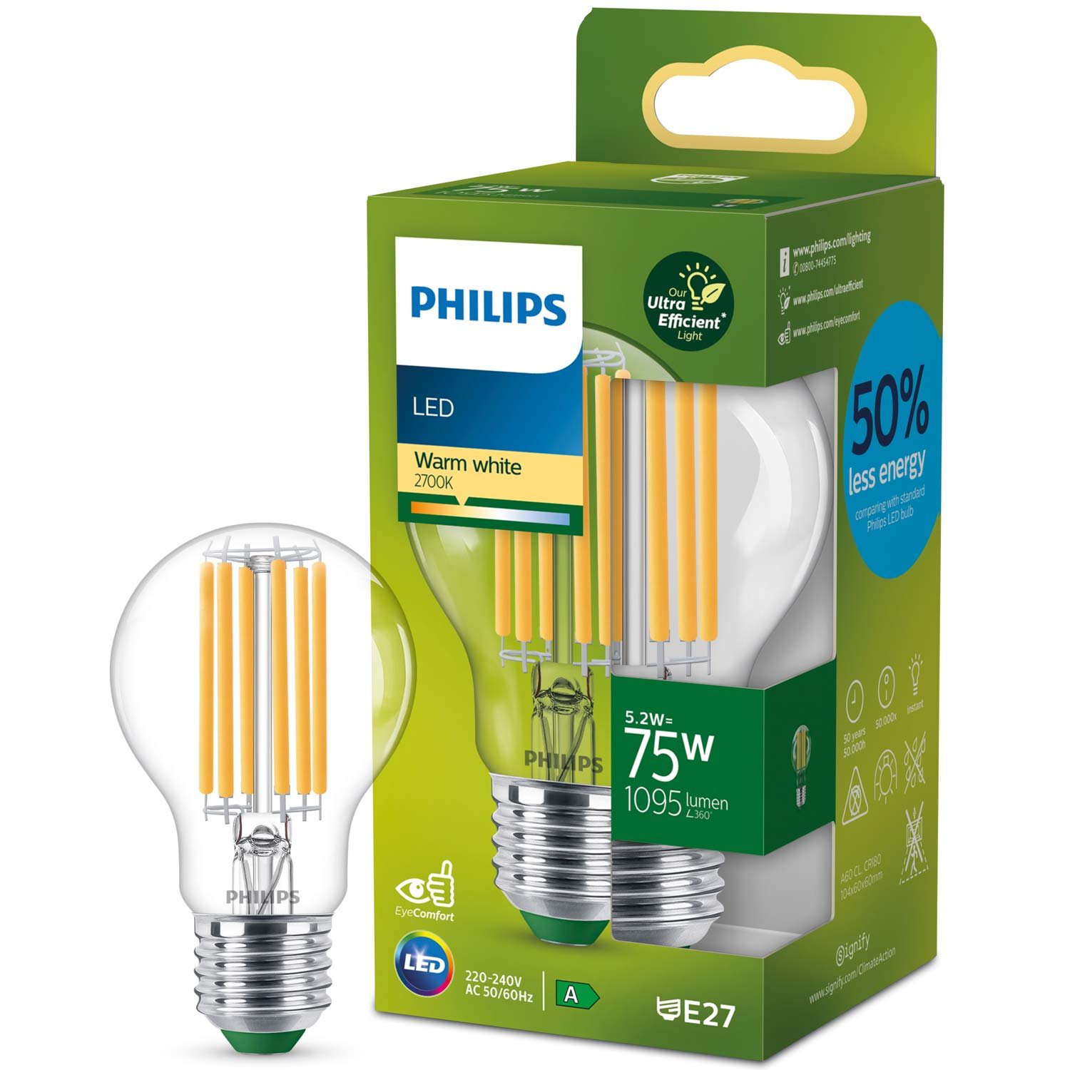 Läs mer om Philips LED E27 Normal 5,2W