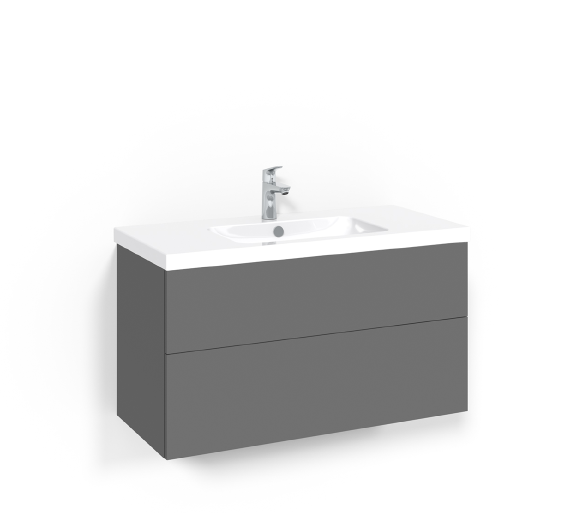 Läs mer om Macro Design Crown Kommod 1000x450 Tvättställ 06 - KÖK/BADRUMSMÖBLER Färg/Material : Antracit BADRUMSMÖBEL Tvättställ : Porslin 