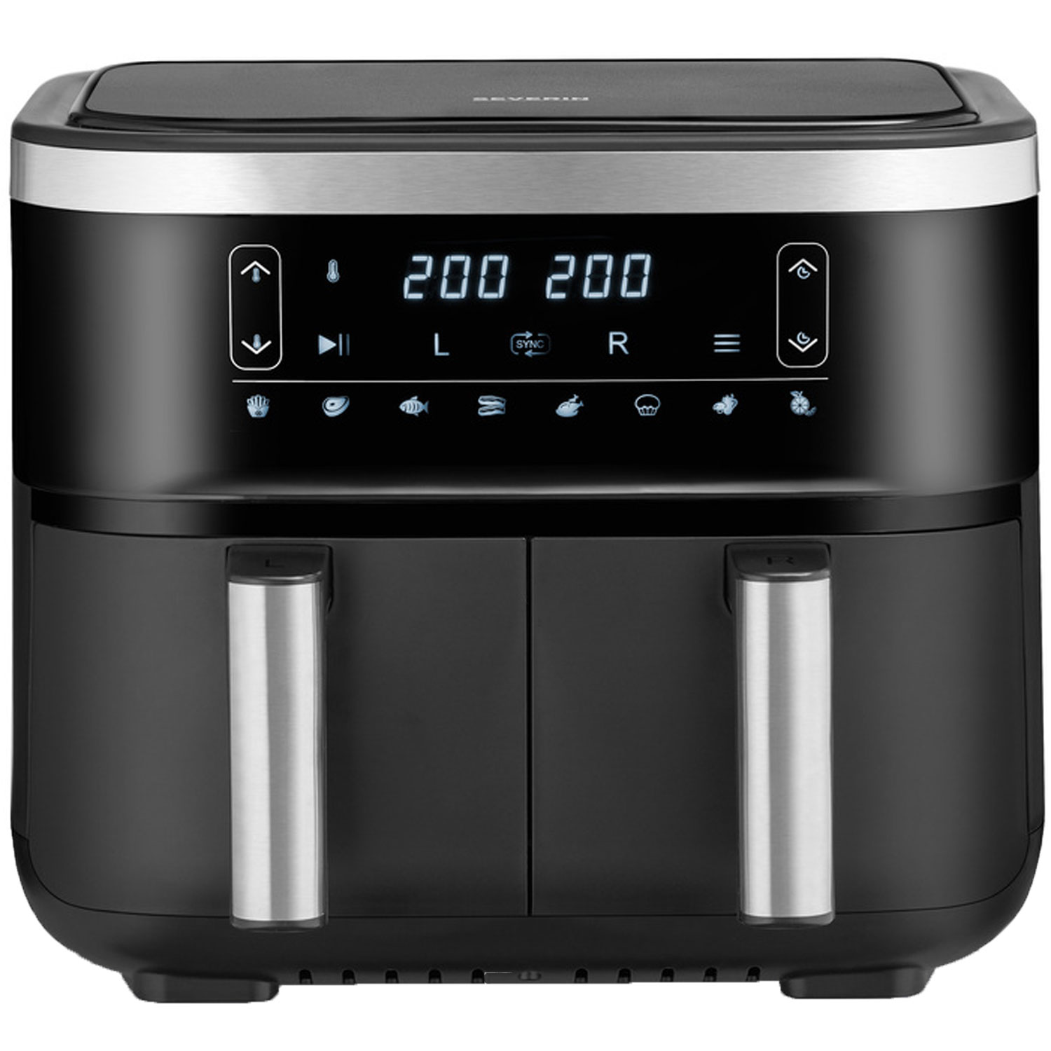 Läs mer om Severin Air Fryer Dubbel 2X4L FR2453 2850w Led display