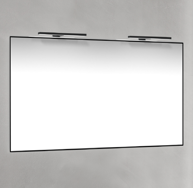 Läs mer om Macro Design Spegel Med T-Belysning Badrumsmöbel Belysning : Med T-belysning LED BADRUMSMÖBEL Spegel : Med Svart Ram BADRUMSMÖBE
